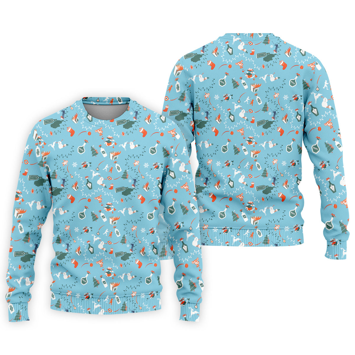 Holiday Chaos Ice Blue Color Golf Tops For Men, Christmas Golf Shirt, Golf Shirts For Men, Golfing Apparel