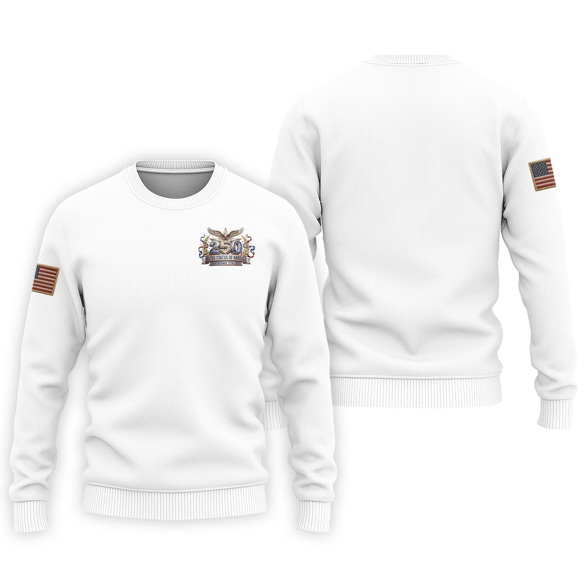 250 Years USA Anniversary 1776-2026 Men's Golf Polo Shirtrica Patriotic Men's White Polo
