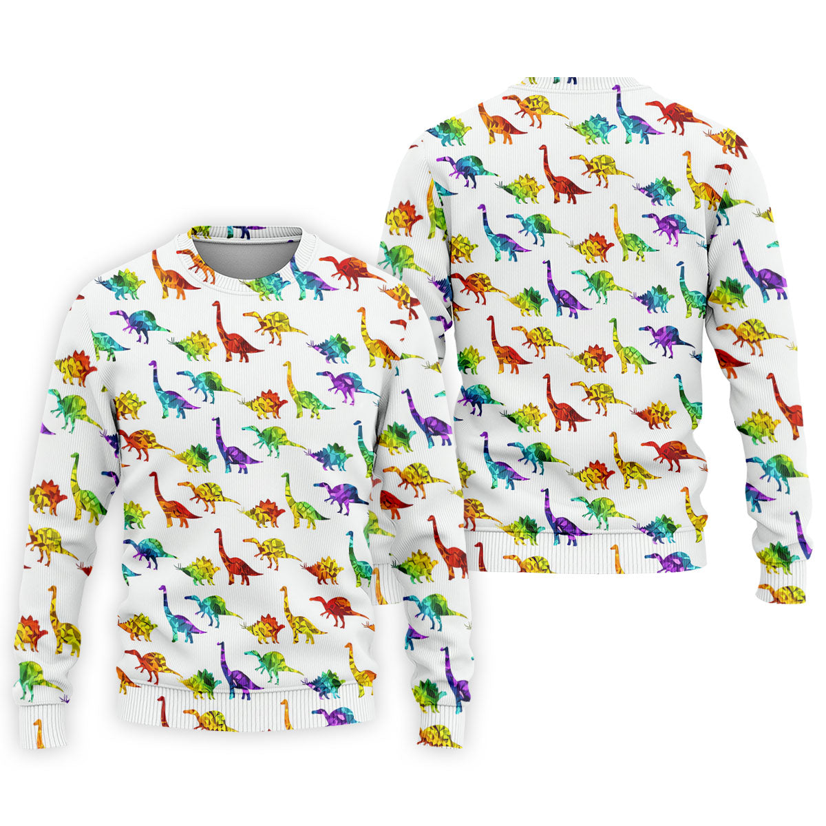 Colorful Dinosaur White Golf Shirt, Golf Tops For Men, Golf Shirts For Men, Polo ShirtFor Men