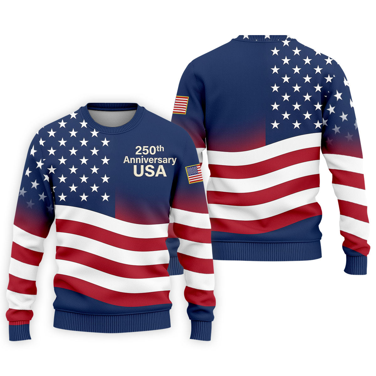 250th Anniversary USA Flag Pattern 4th Of July Golf Shirt, Patriotic Golf Shirt, Golf Shirts For Men