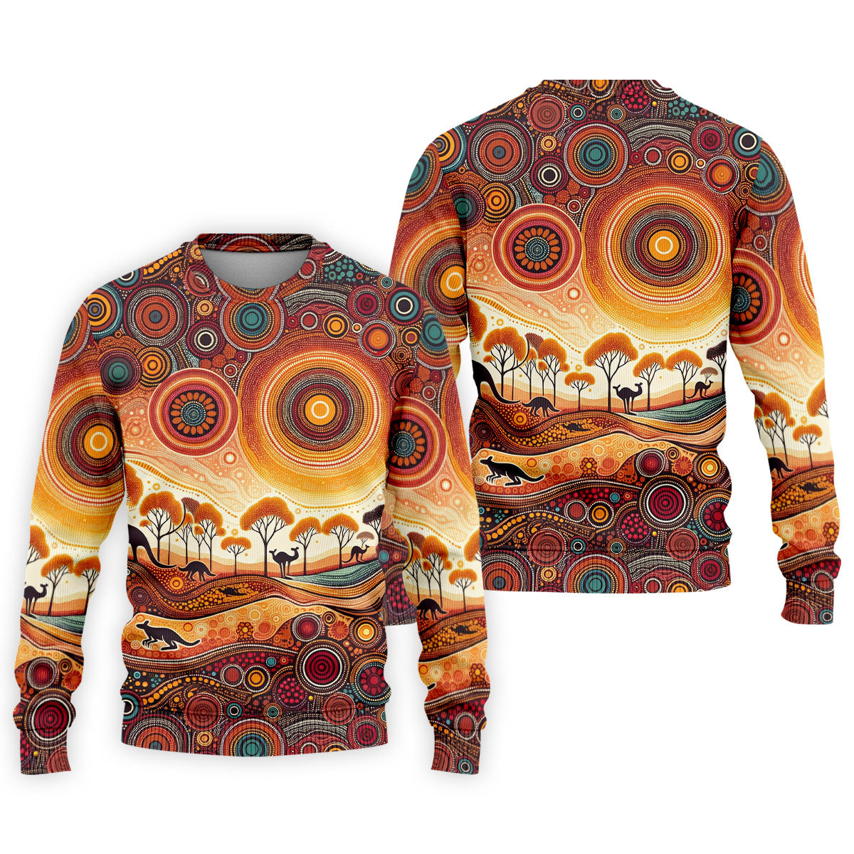 Australian Aboriginal Colourful Art Golf Tops For Men, Australia Kangaroo Polo Shirtor Men
