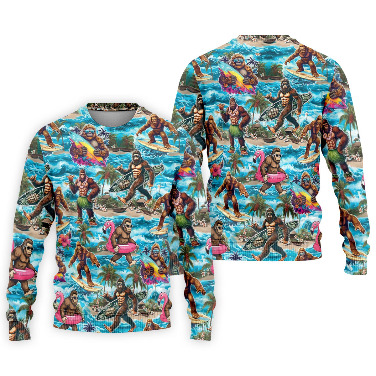 Funny Bigfoot Hawaiian Golf Shirt, Beach Theme Men's Golf Shirt, Polo Shirts For Men