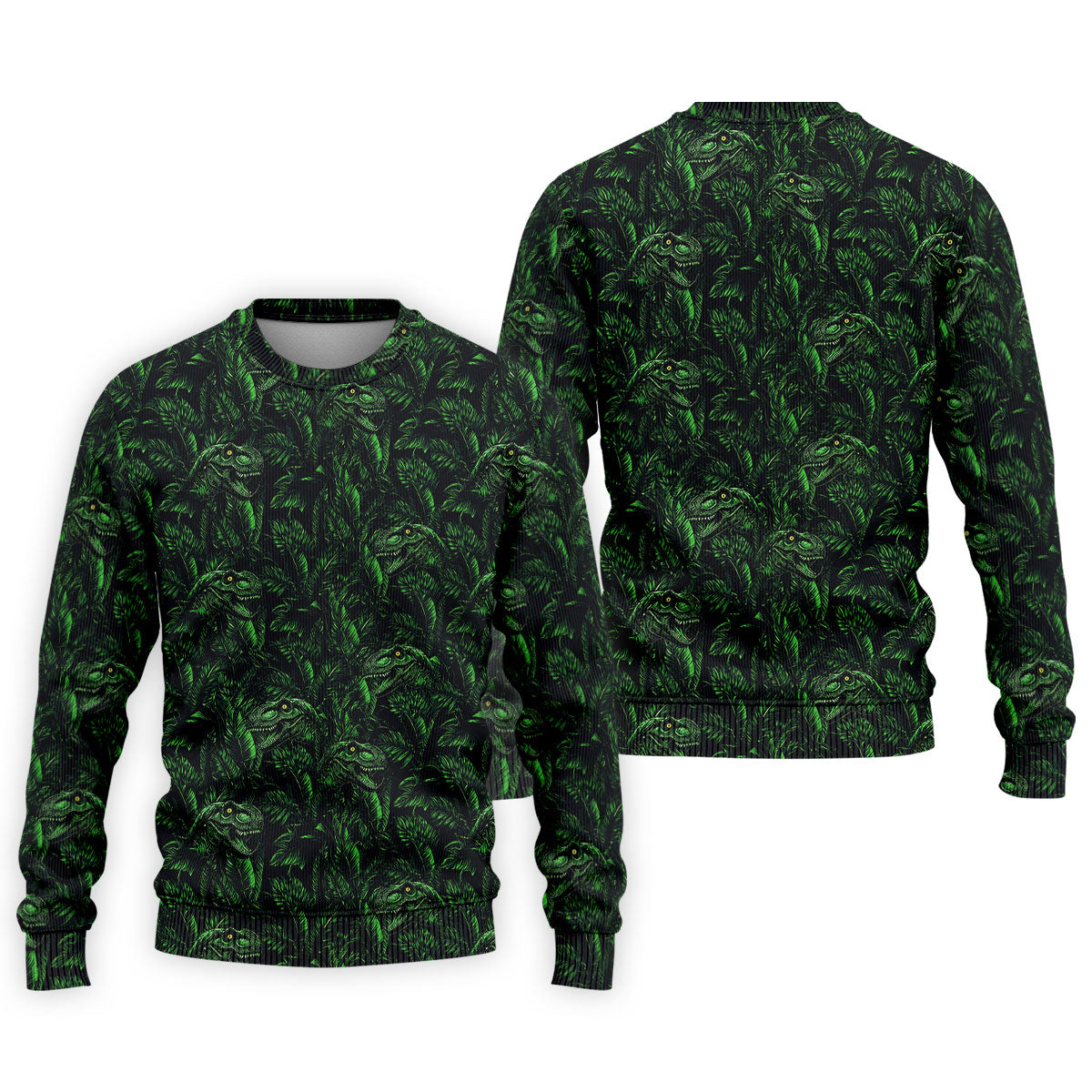 Dinosaurs In The Forest Deep Forest Green Hawaiian Golf Shirt, Polo Shirtor Men