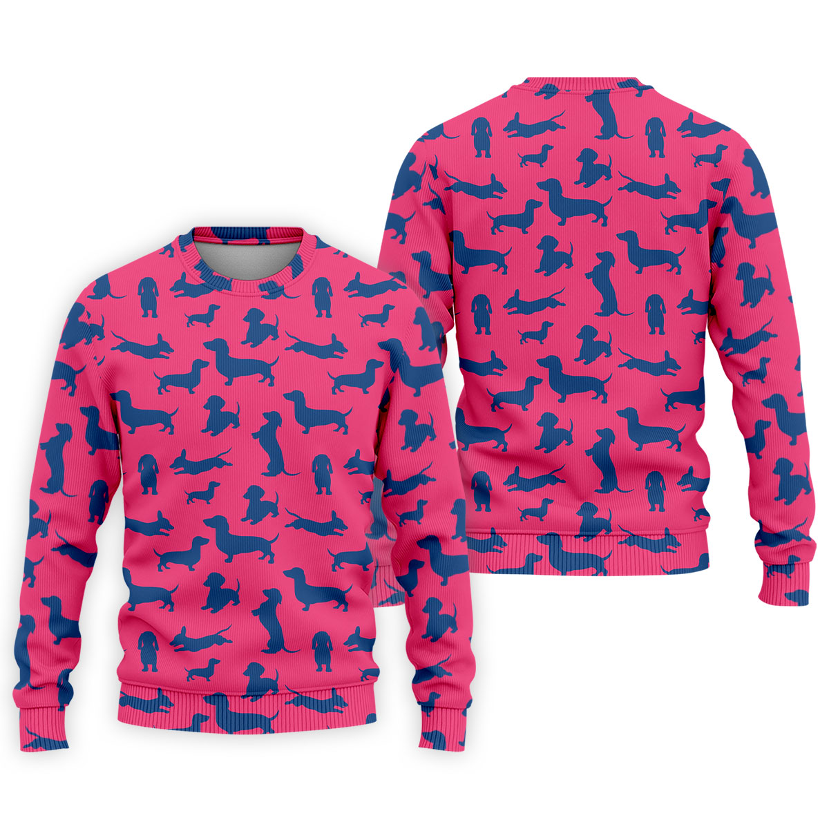 Funny Dachshund Pink And Navy Cute Golf Shirt, Men's Funny Golf Shirts, Golf Shirts For Men