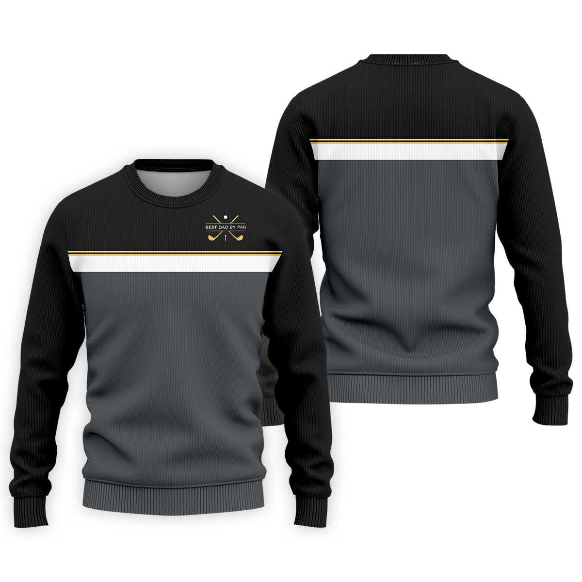 Best Dad By Par Black And Grey Dad Golf Shirt, Father's Day Golf Gift, Polo Shirts For Men