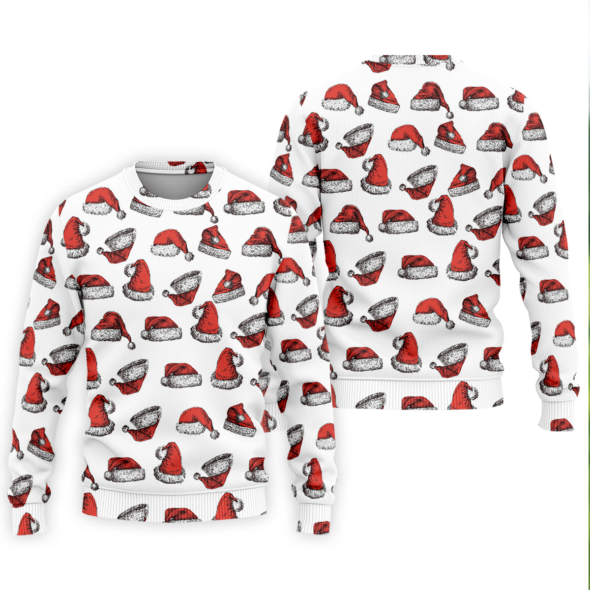 Santa Hat Pattern Christmas White Golf Tops For Men, Christmas Golf Shirt, Men's Golf Apparel