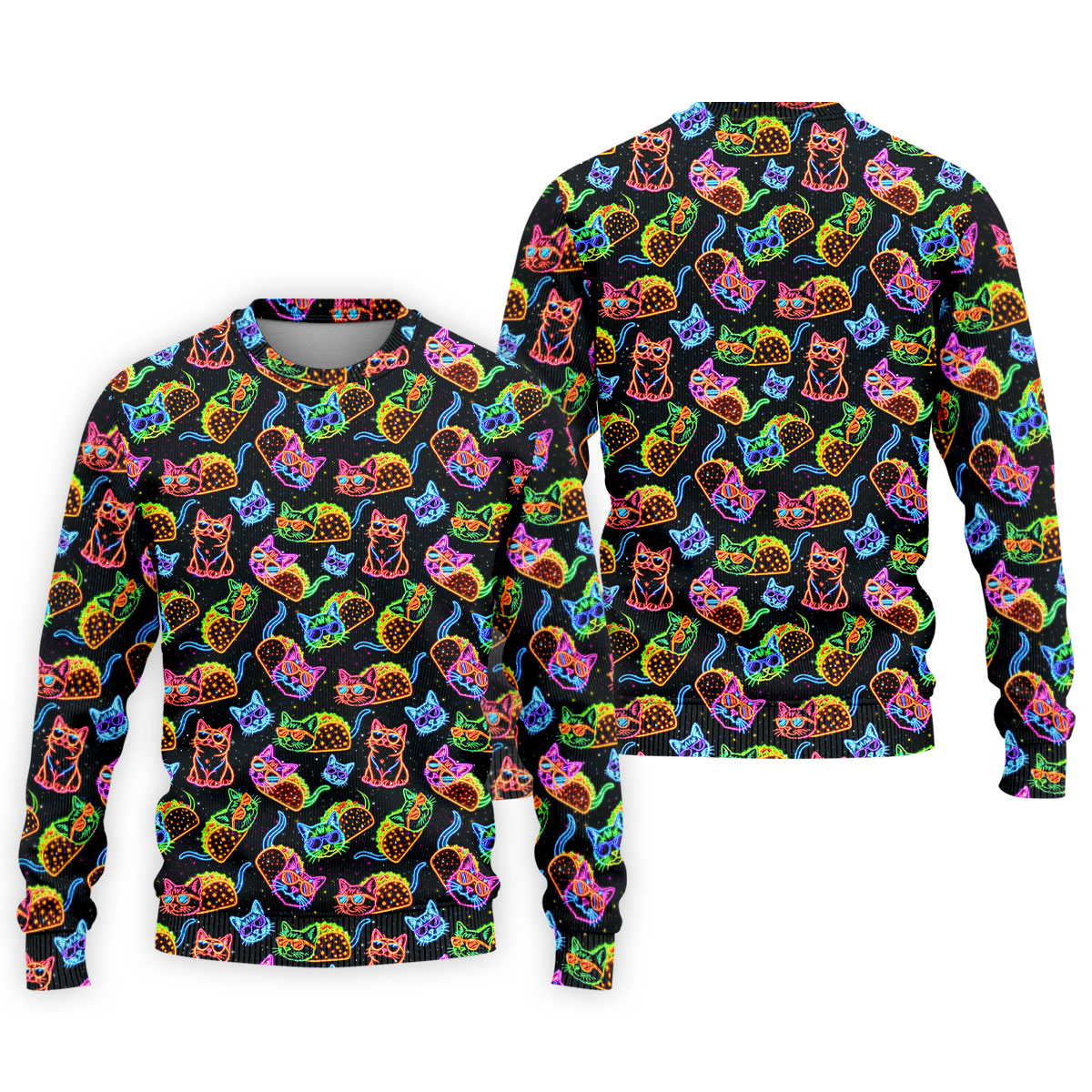 Neon Cats Tropical Vibe Golf Tops For Men, Cute Golf Outfit, Golf Shirts For Men, Polo ShirtFor Men
