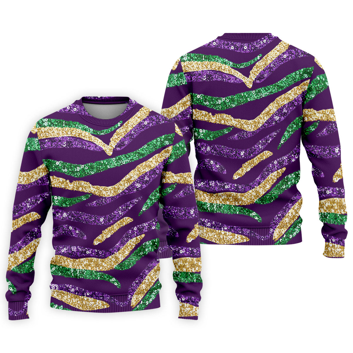 Purple Green Gold Sequin Pattern Purple Golf Shirt, Mardi Gras Golf Shirt, Polo ShirtFor Men