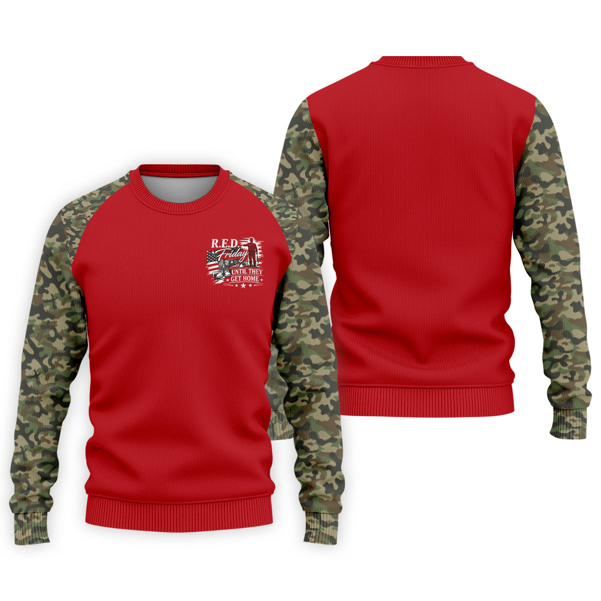 RED Friday Untill They Get Home Red Camo Golf Shirt, Veteran Memorial 250 Years Polo Shirtor Men