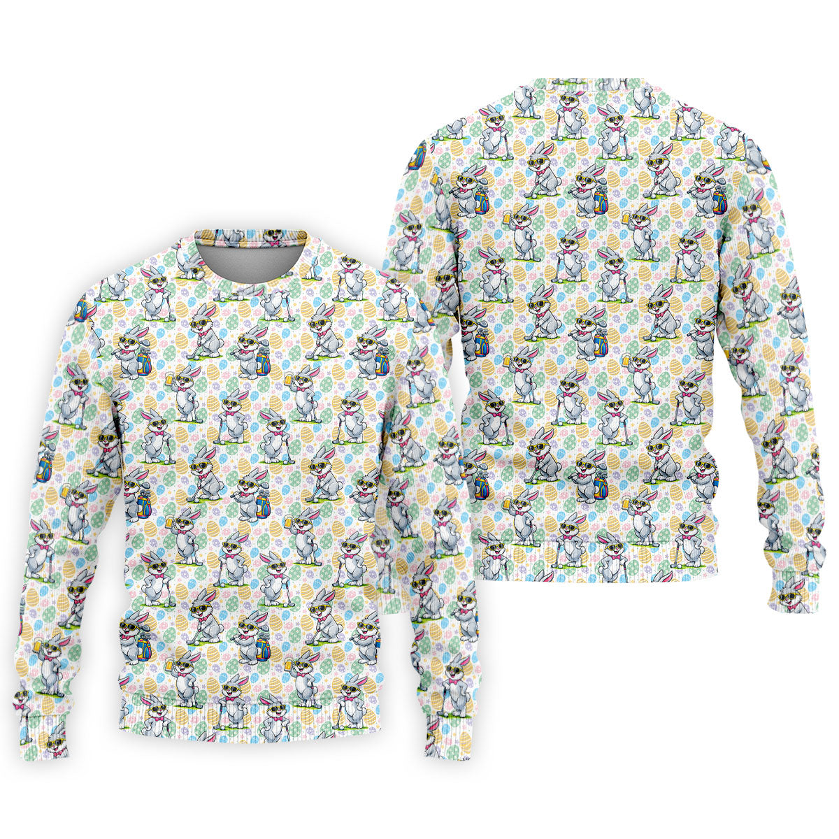 Funny Easter Bunny Golf And Beer Golf Shirts For Men, Men's Funny Golf Shirts, Polo ShirtFor Men