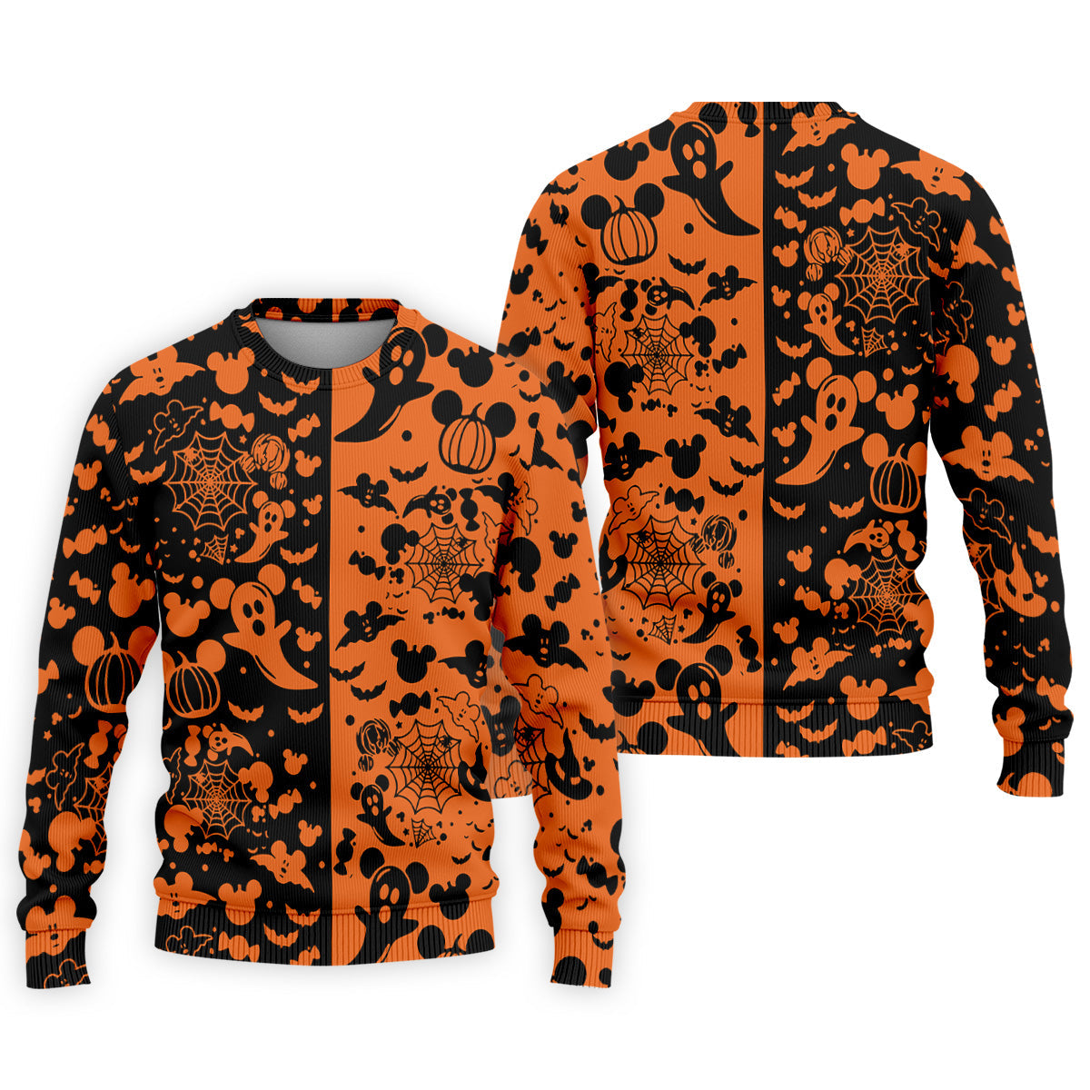 Cute Animated Ghost Black And Orange Halloween Golf Shirt, Fun Golf Shirts For Men, Polo ShirtFor Men