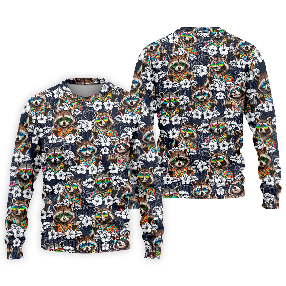 Cool Raccoon Sunglasses Tropical Golf Shirt, Funny Golf Shirt, Men's Golf Shirt, Polo Shirts For Men