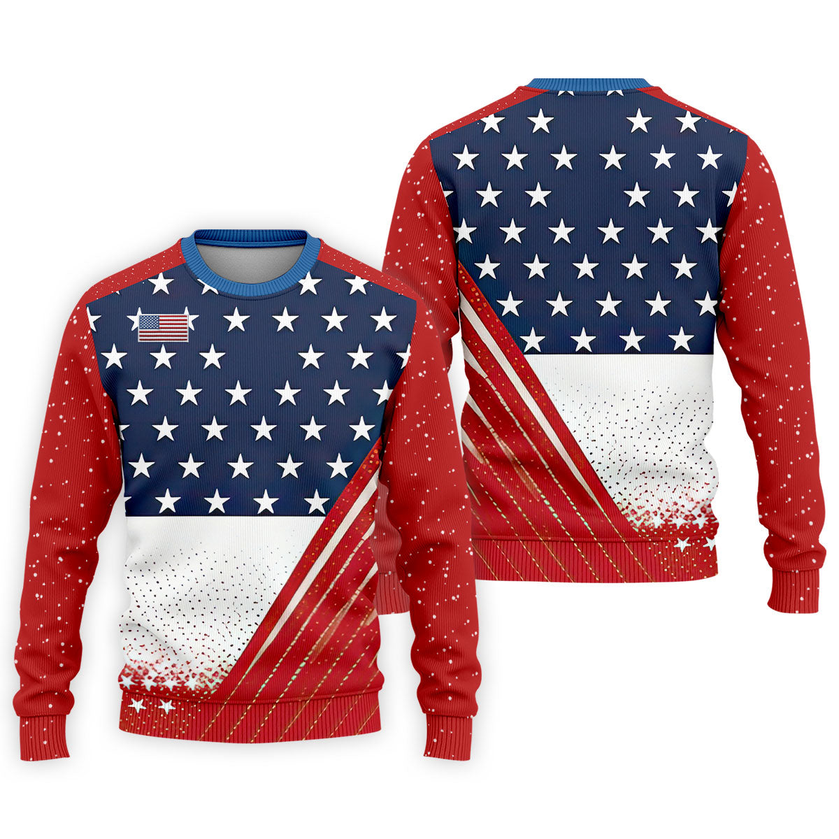 White Star Patriotic 4th Of July American Flag Golf Polo Shirtatriotic Golf Shirt, Golf Shirts For Men
