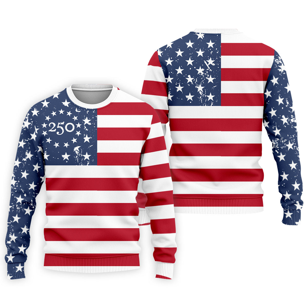 USA Flag Pattern Vintage Golf Shirt, 250th Anniversary Patriotic Golf Shirt, 4th Of July Golf Shirts For Men