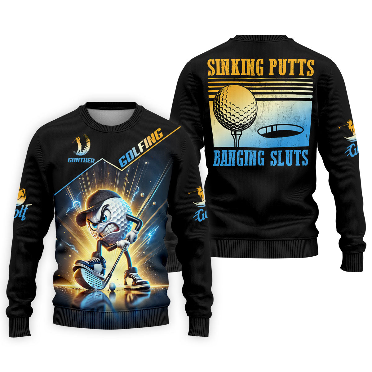 Sinking Putts Banging Sluts Fun Golf Shirt, Golf Tops For Men, Golf Shirts For Men, Golf Gift For Men