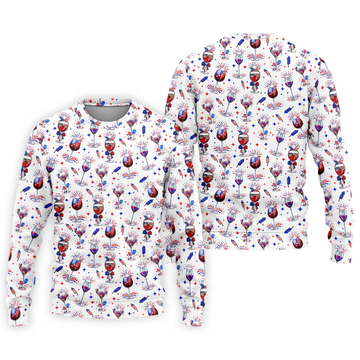 Wine And Martini American Flag Pattern Patriotic 4th Of July White Golf Shirt, 250th Anniversary Golf Shirts For Men