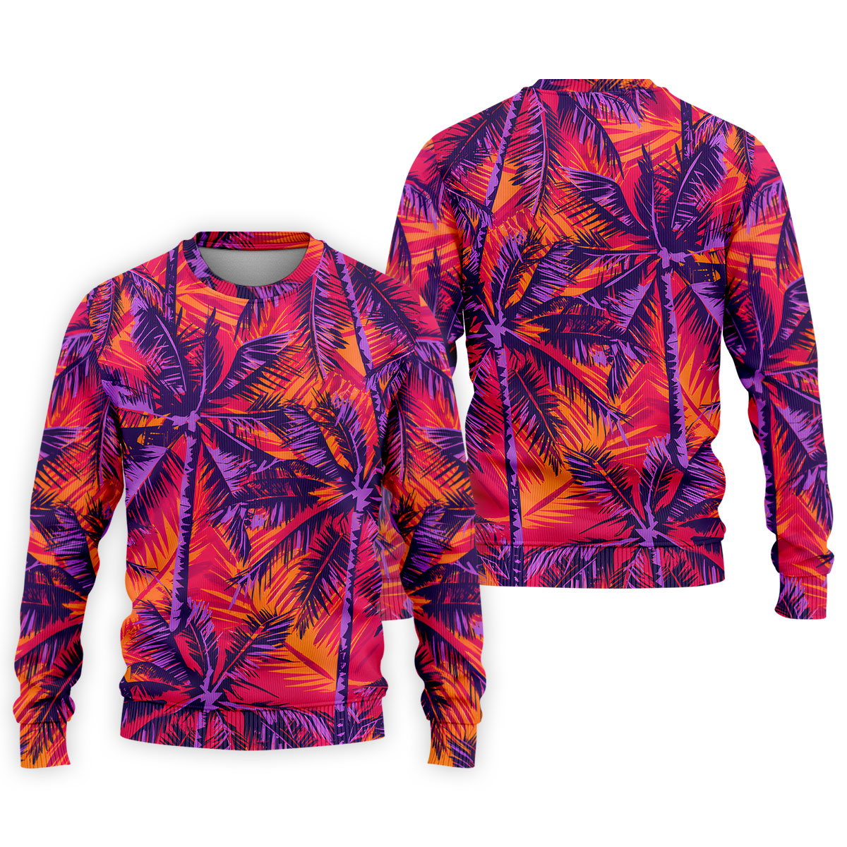 Purple Palm Tree Tropical Island Golf Shirt, Mens Golf Polo, Printed Golf Shirts