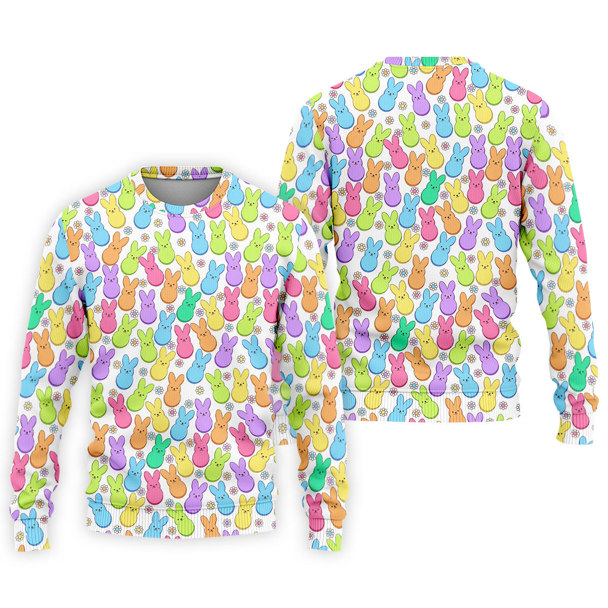 Pastel Easter Peeps Daisy Pattern Golf Shirts For Men, Cute Golf Outfit, Polo Shirt Men