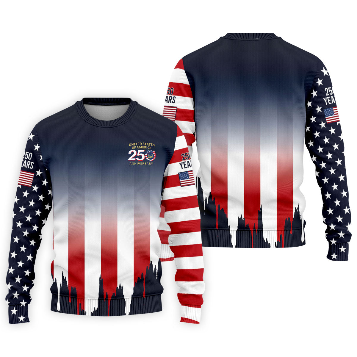 USA 250 Anniversary American Flag Golf Shirt, Patriotic 4th Of July Golf Shirts For Men