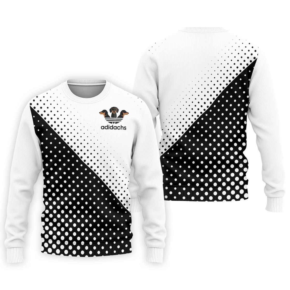 Adidachs Funny Dachshund White Golf Shirt, Men's Funny Golf Shirts, Polo Shirtor Men