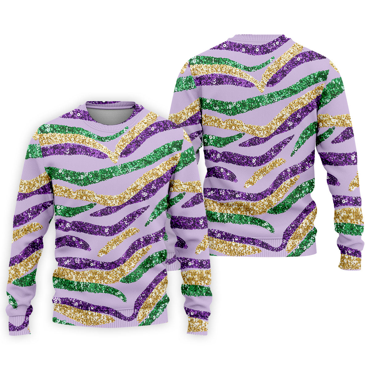 Purple Green Gold Sequin Pattern Light Purple Mardi Gras Golf Shirt, Polo ShirtFor Men, Golf Shirts For Men