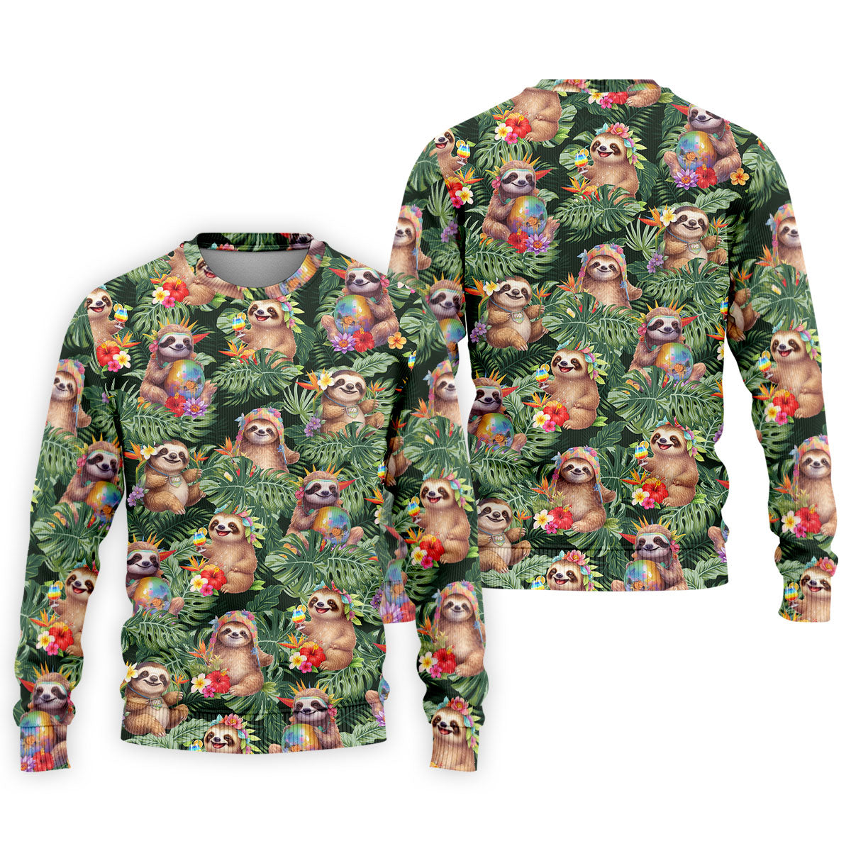 Funny Sloth Hawaiian Summer Golf Tops For Men, Hawaiian Golf Shirts, Polo Shirtor Men