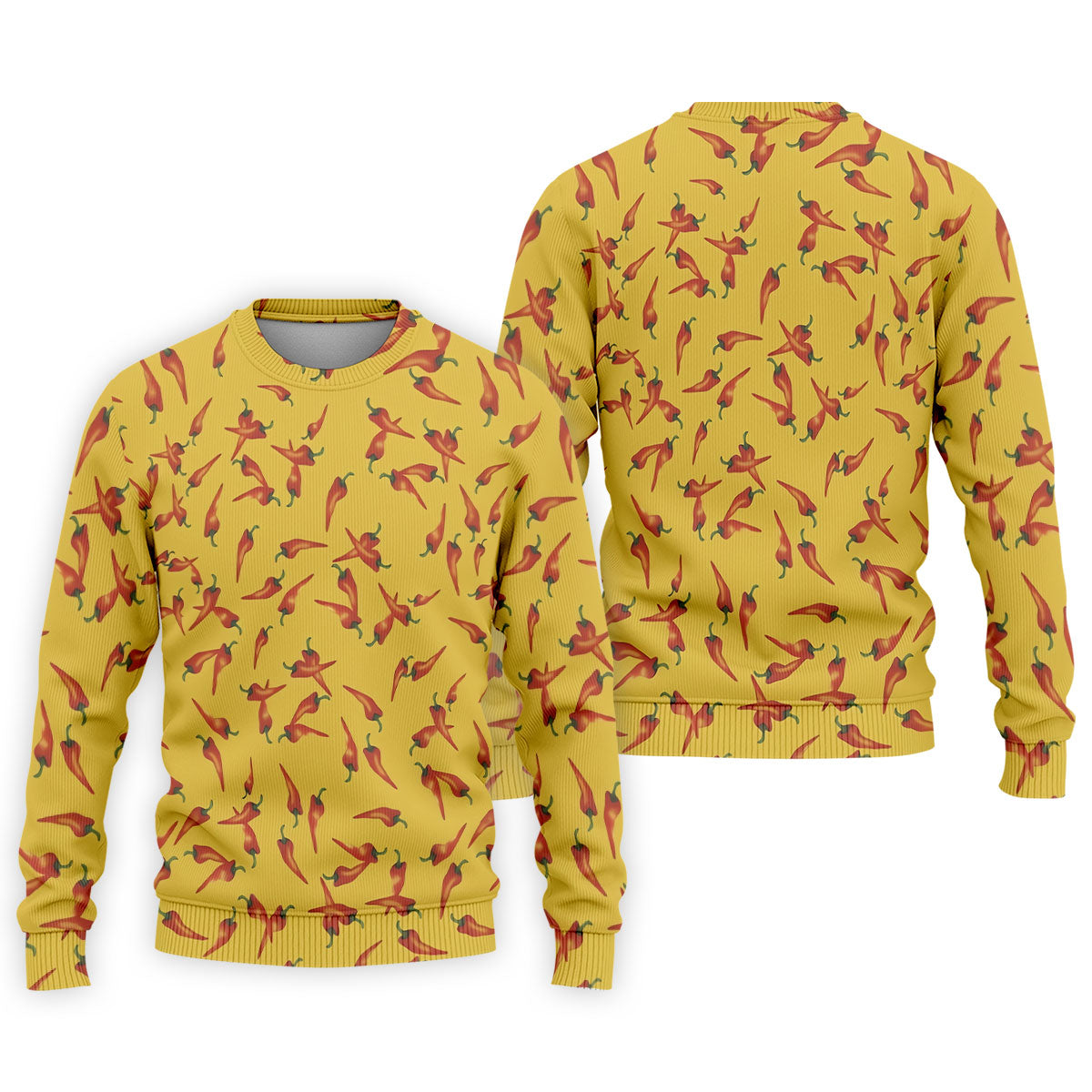Red Chilli Yellow Hawaiian Golf Shirt, Summer Vibe Golf Shirts For Men, Polo Shirtor Men