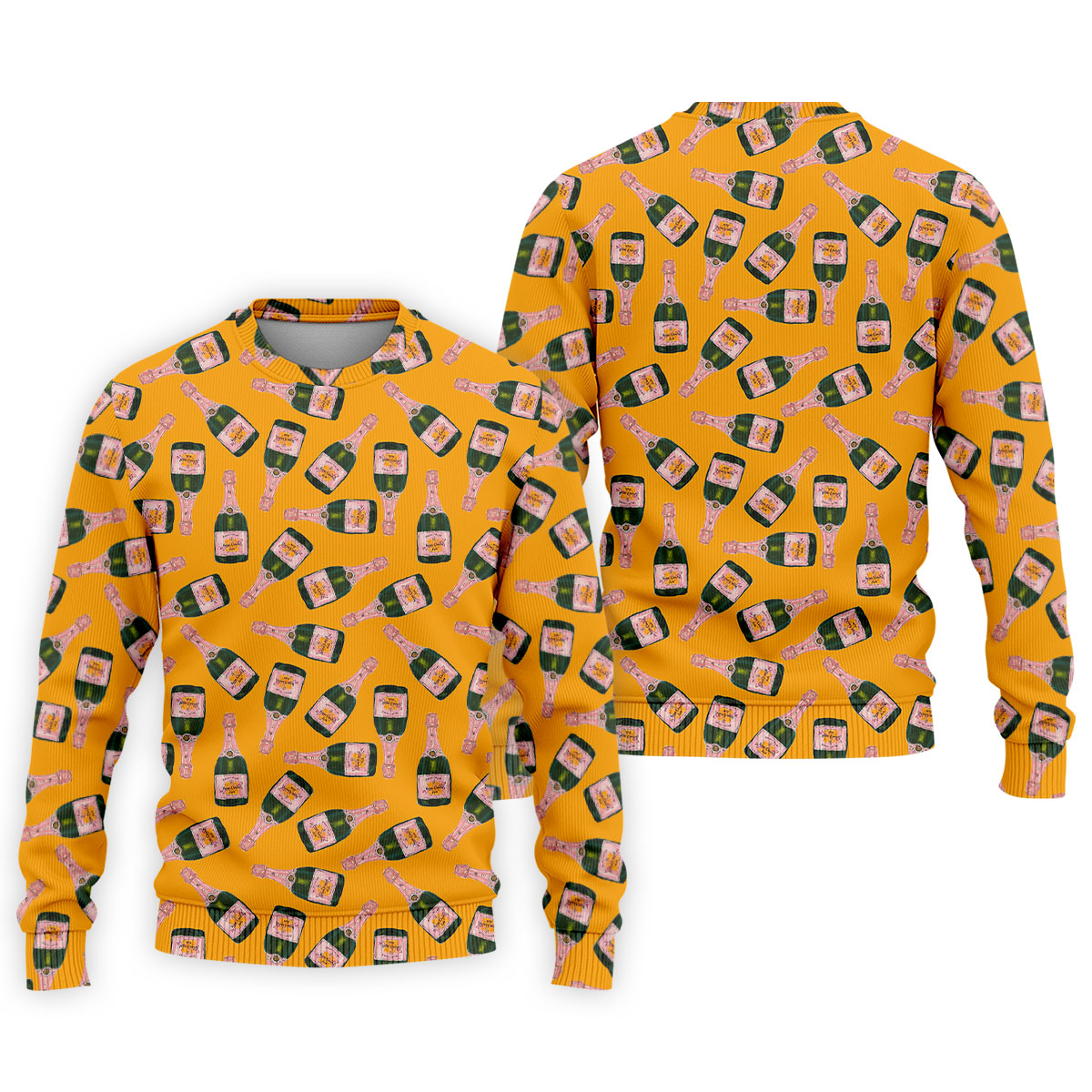Rosé Champagne Seamless Pattern Yellow Golf Shirt, Polo Shirt Men, Golf Shirts For Men