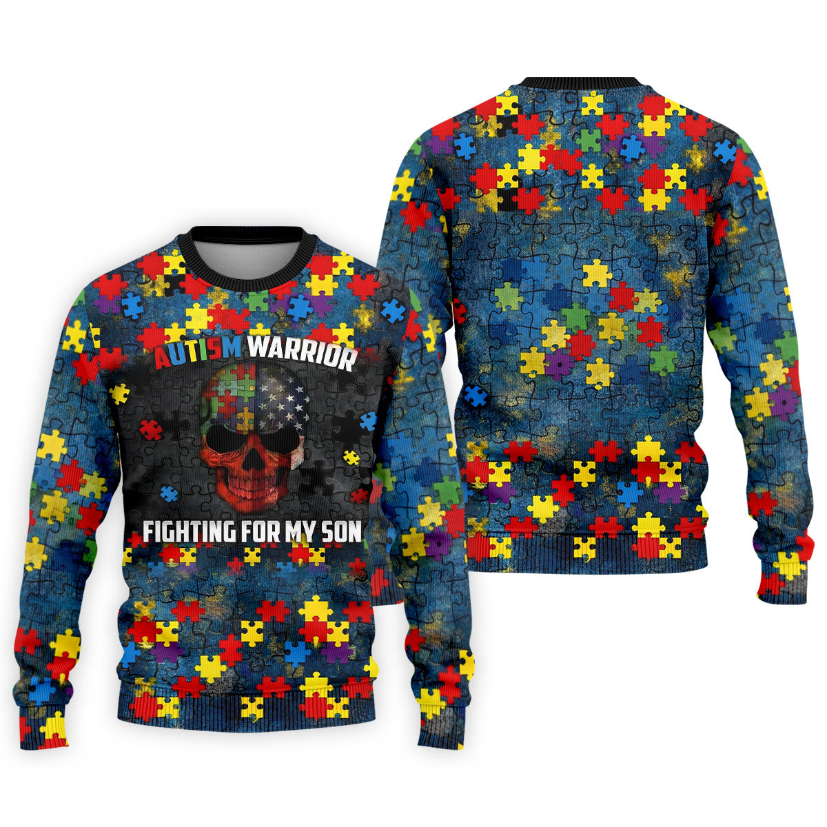 Autism Warrior Fighting For My Son Colorful Puzzles Golf Tops For Men, Father's Day Golf Gift