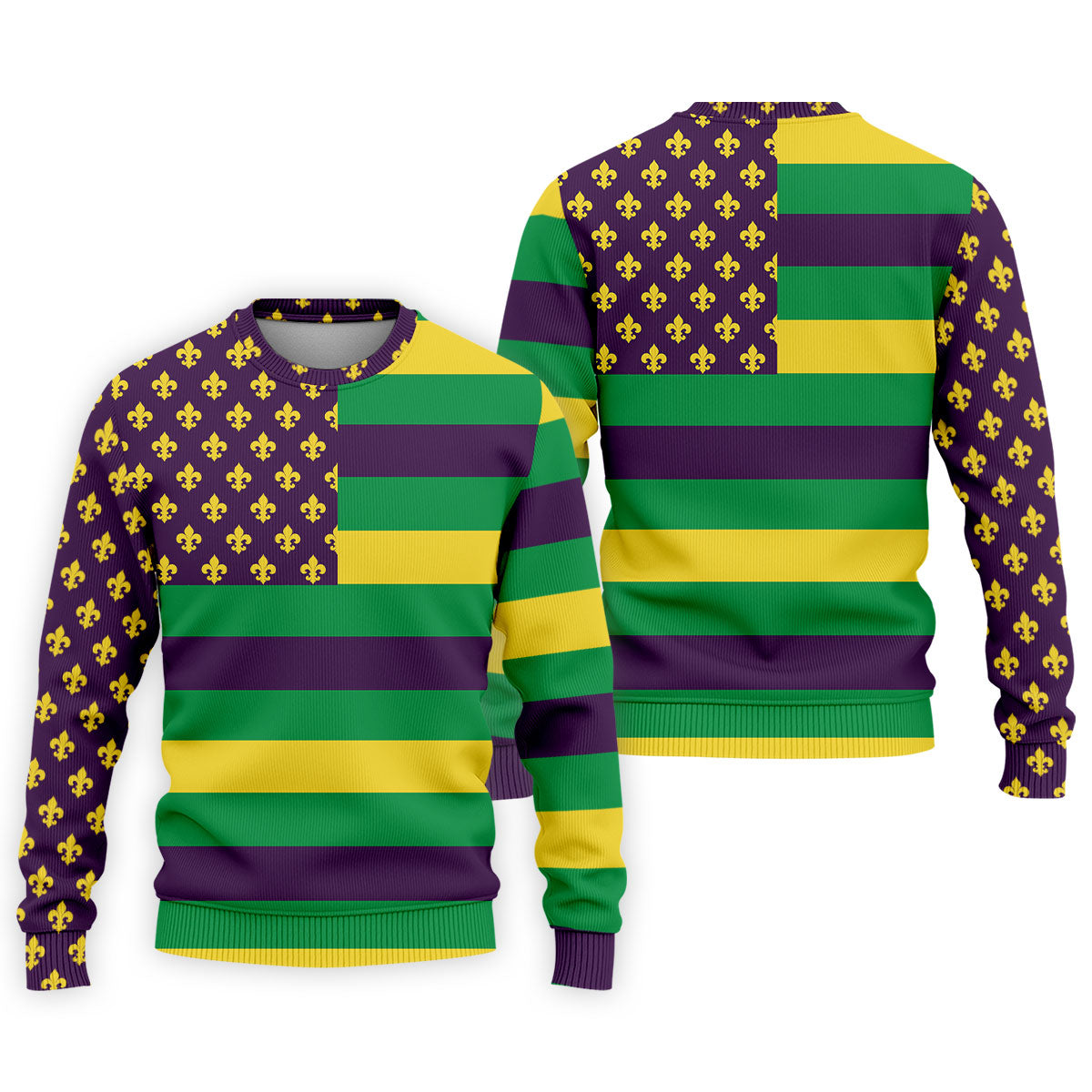 Mardi Gras Flags Fleur De Lis Purple Green Gold Golf Tops For Men, Polo ShirtFor Men, Golf Shirts For Men