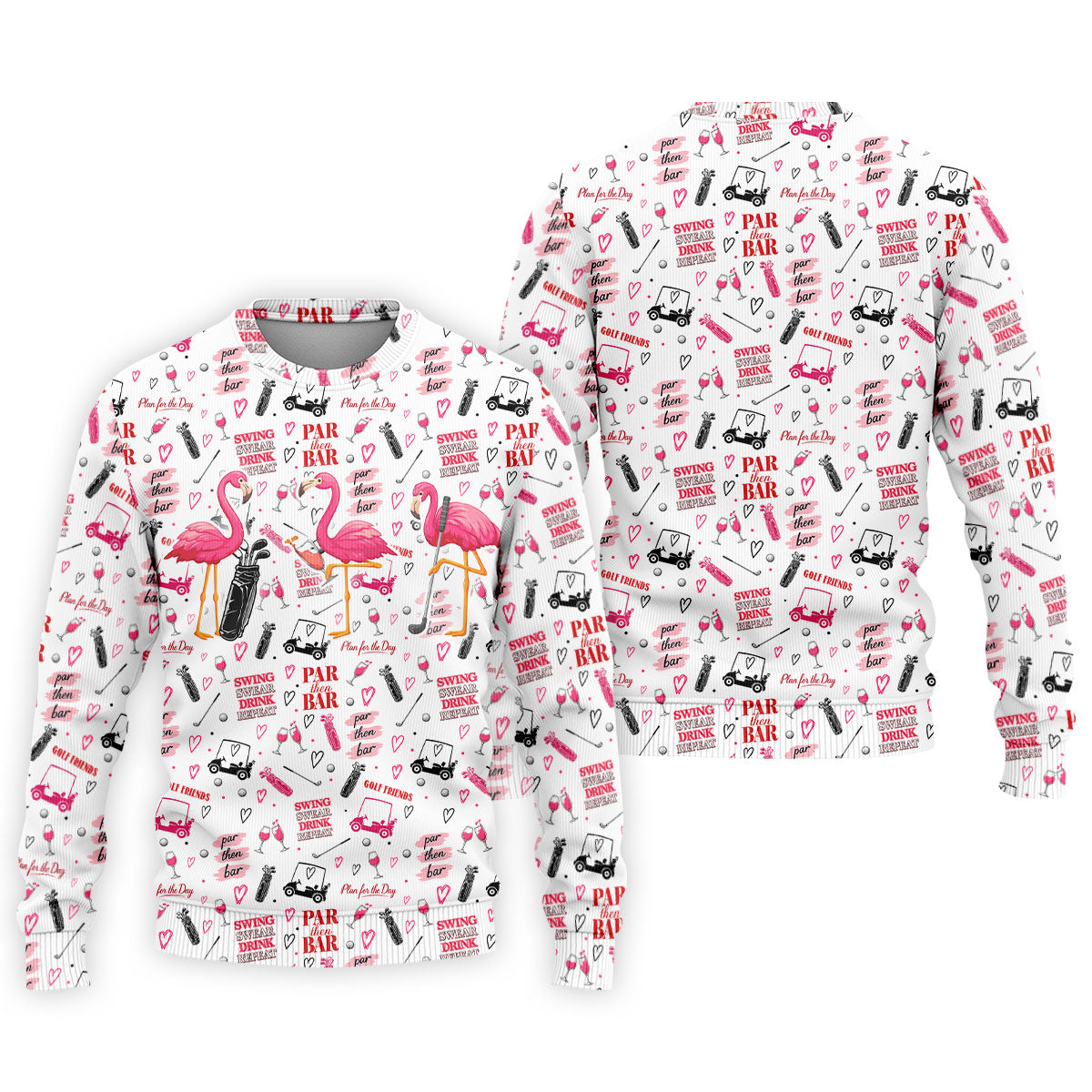 Par Then Bar Flamingo Golf Shirt, Tropical Party Polo Shirt Men, Golf Shirts For Men