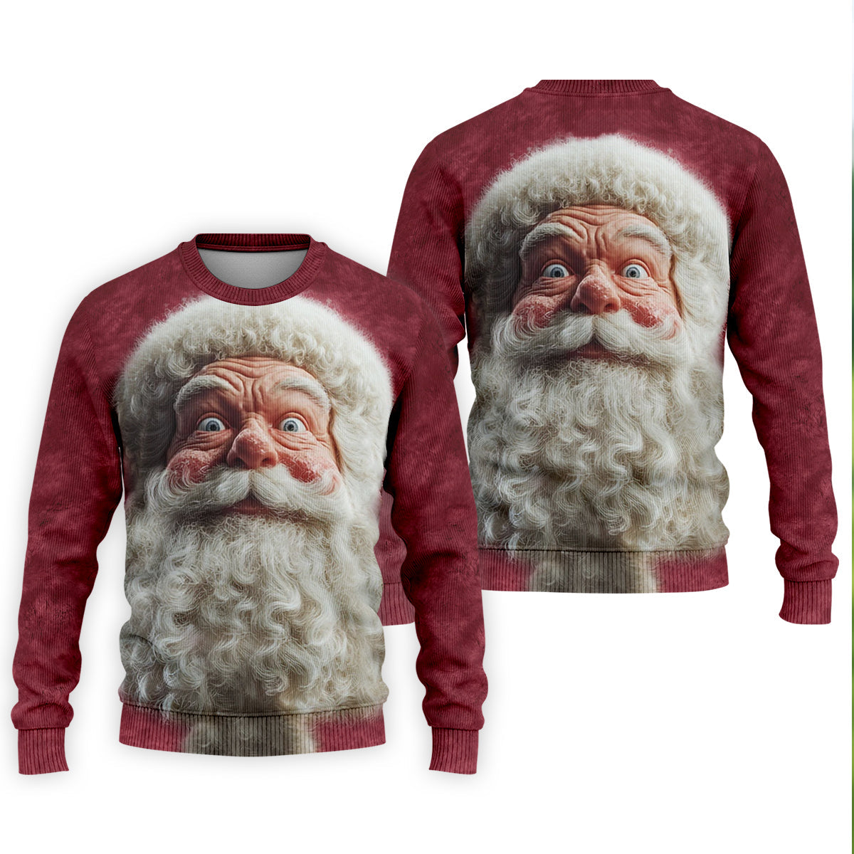 Santa Claus Face Funny Holiday Vintage Print Men's Golf Polo Shirtristmas Golf Shirt, Golf Gift For Men
