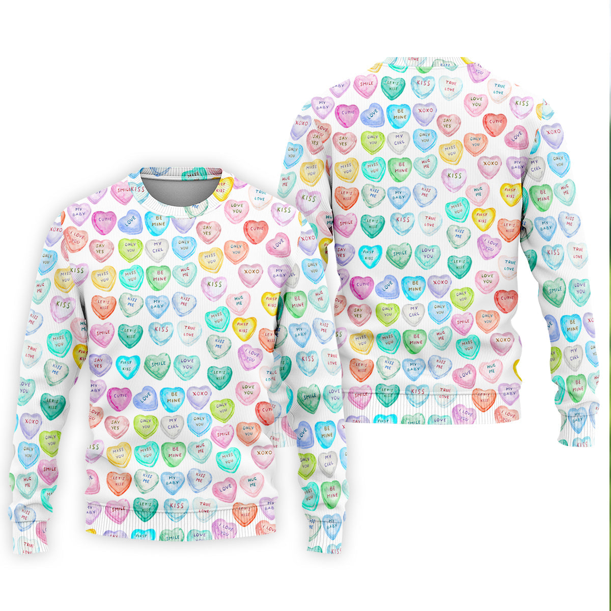 Sweet Words Watercolor Heart Golf Tops For Men, Valentines Golf Gift, Polo ShirtFor Men