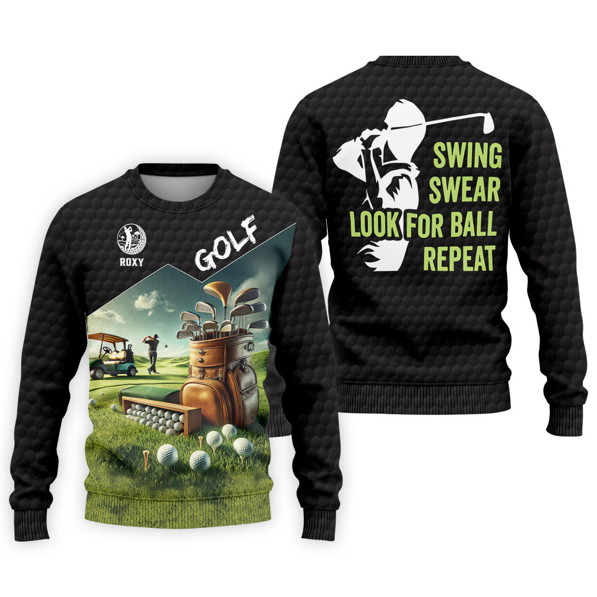 Swing Swear Look For Ball Repeat Funny Golf Shirt, Custom Golf Shirts, Golf Shirts For Men