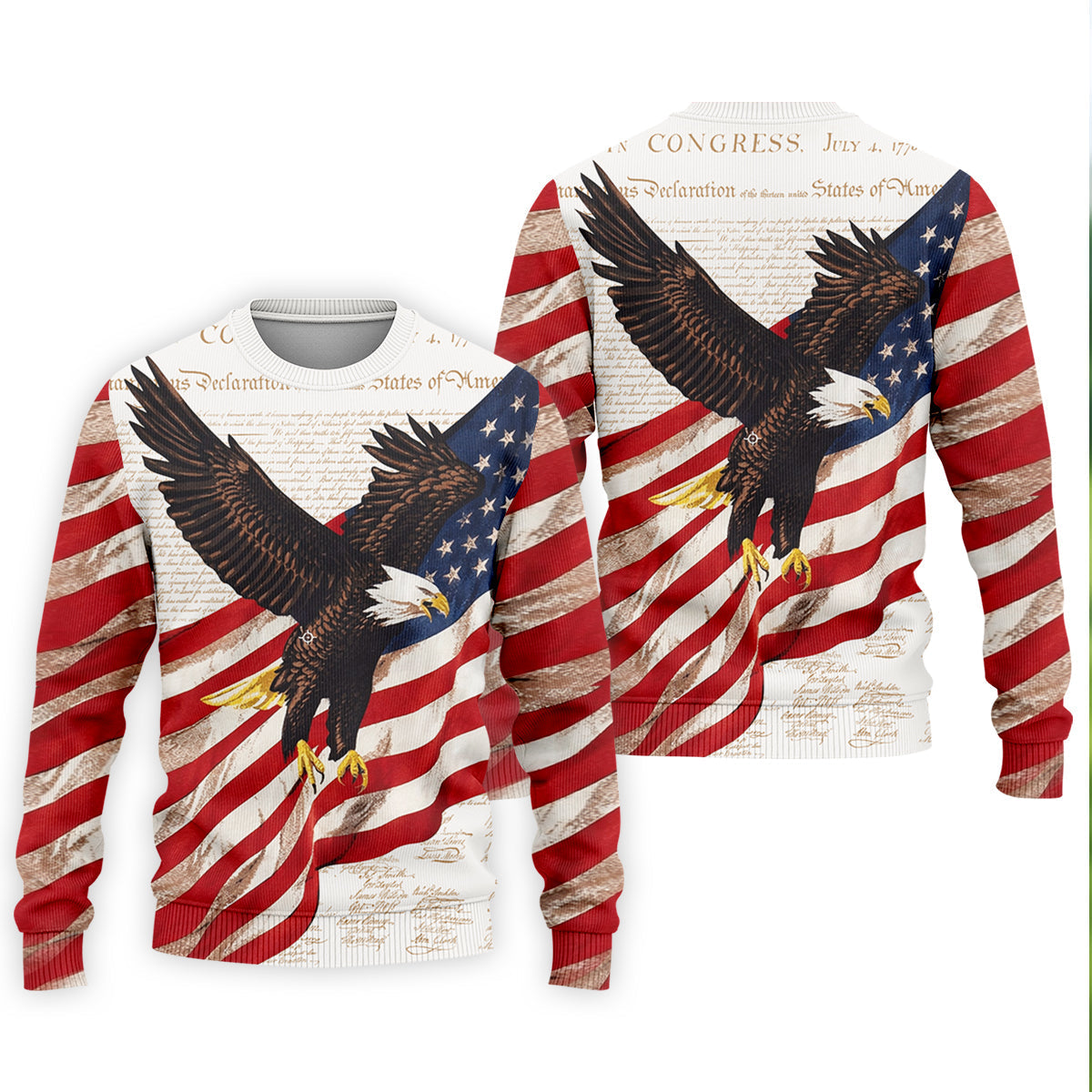 American Flag And Eagle Patriotic Pride Golf Tops For Men, 250th Anniversary Patriotic Golf Shirts For Men
