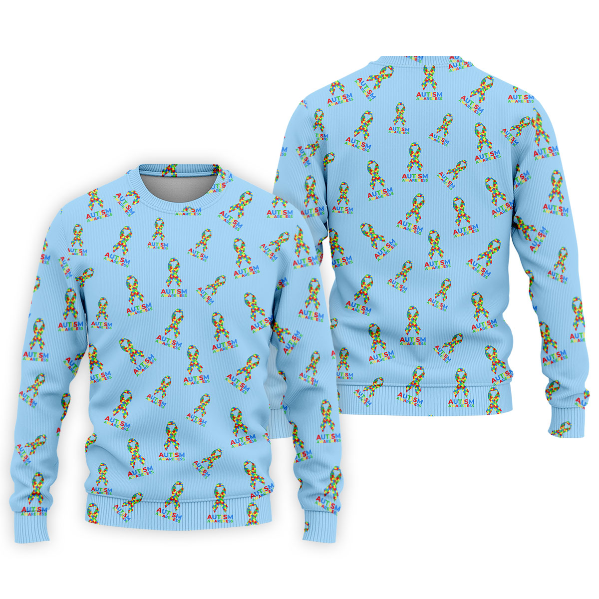 Autism Awareness Colors Autism Ribbon Blue Golf Shirt, Golf Tops For Men, Golf Shirts For Men