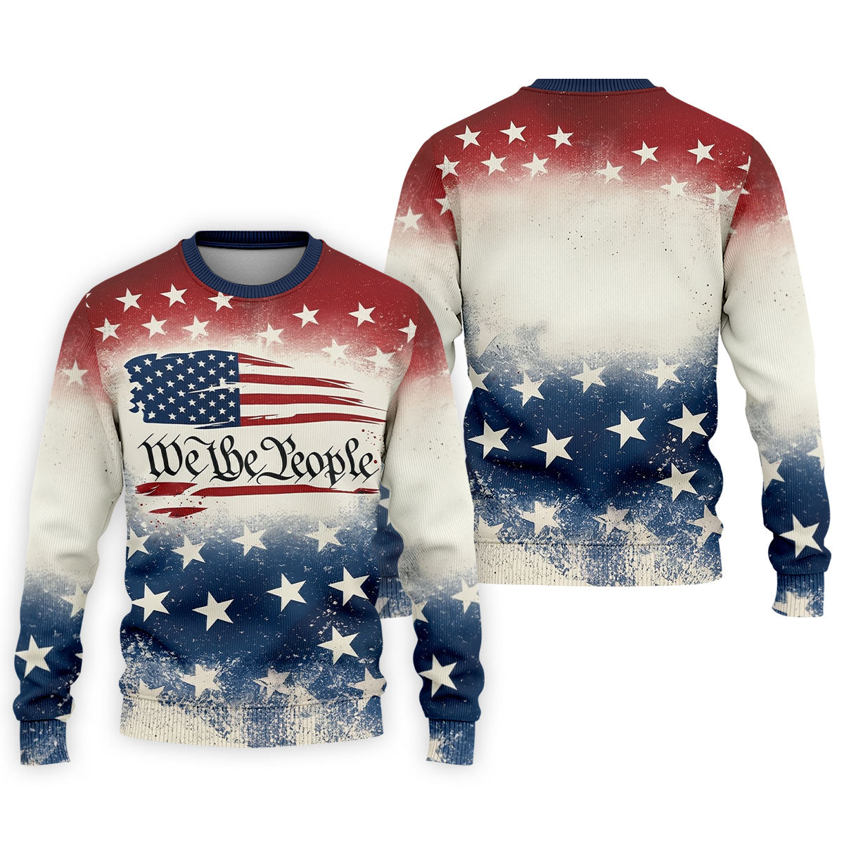 We The People Star And Stripe Distressed Pattern Patriotic Golf Shirt, 250 Years 4th Of July Golf Shirts For Men