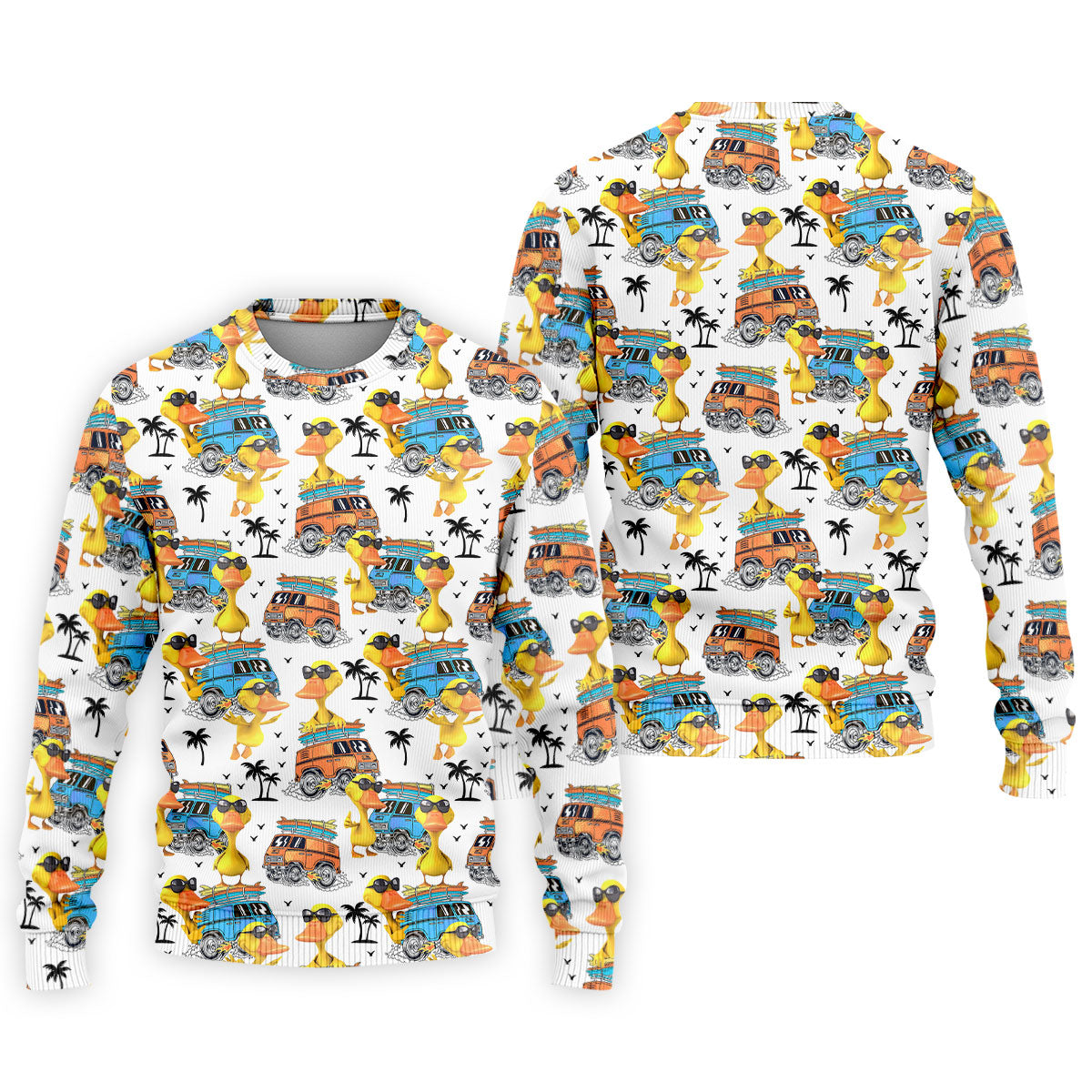 Cool Duck Surf Van Beach Golf Shirt, Mens Golf Shirts, Hawaiian Golf Shirt, Golf Apparel For Men