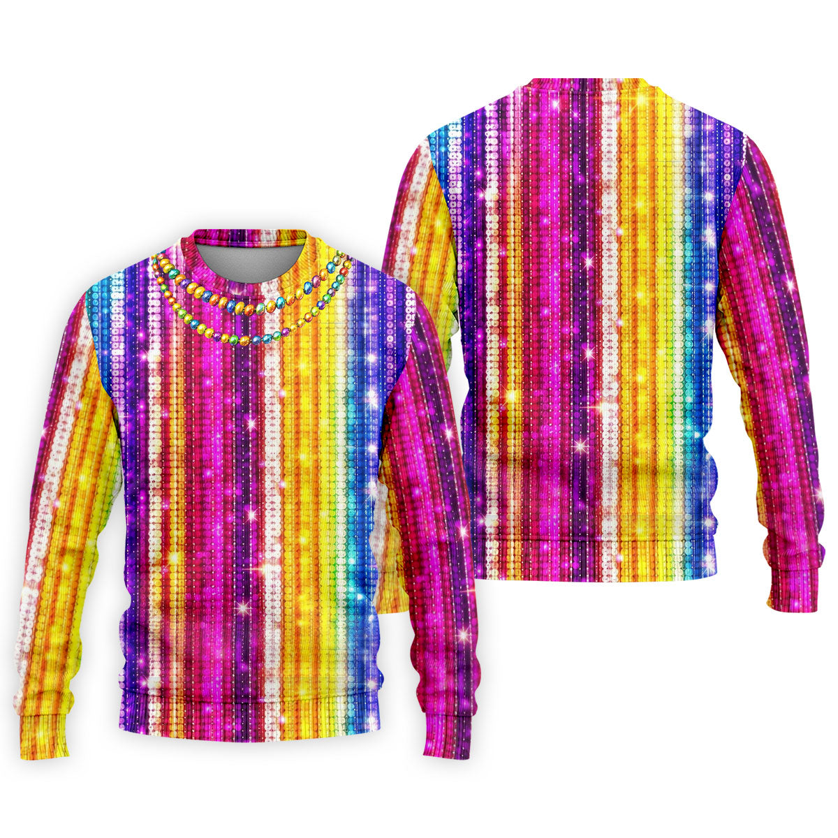 Mardi Gras Sequinned Glitter Print Golf Tops For Men, Polo ShirtFor Men, Golf Shirts For Men