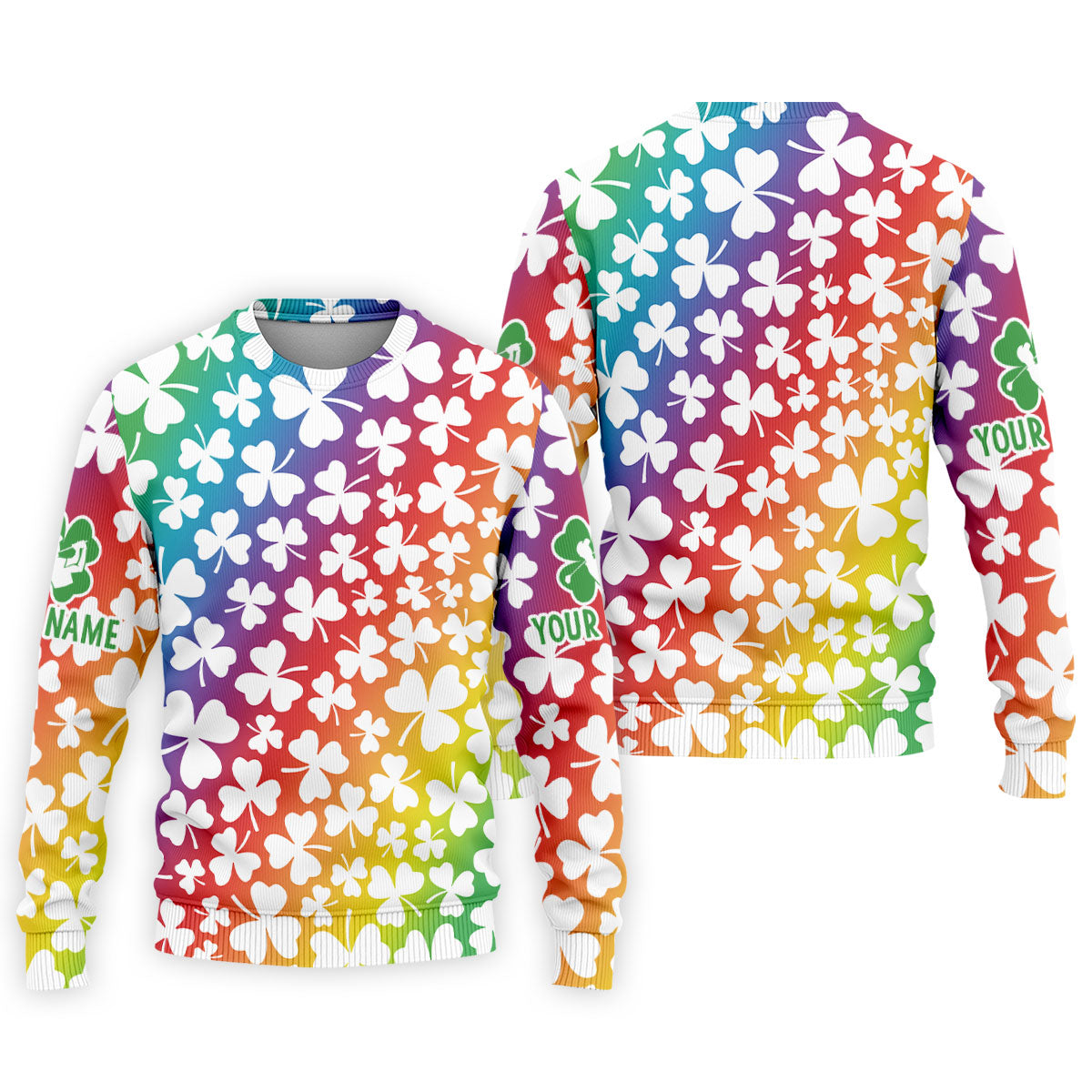 Rainbow Shamrock St Patrick's Day Golf Shirt, Golf Tops For Men, Polo ShirtFor Men, Golf Shirts For Men