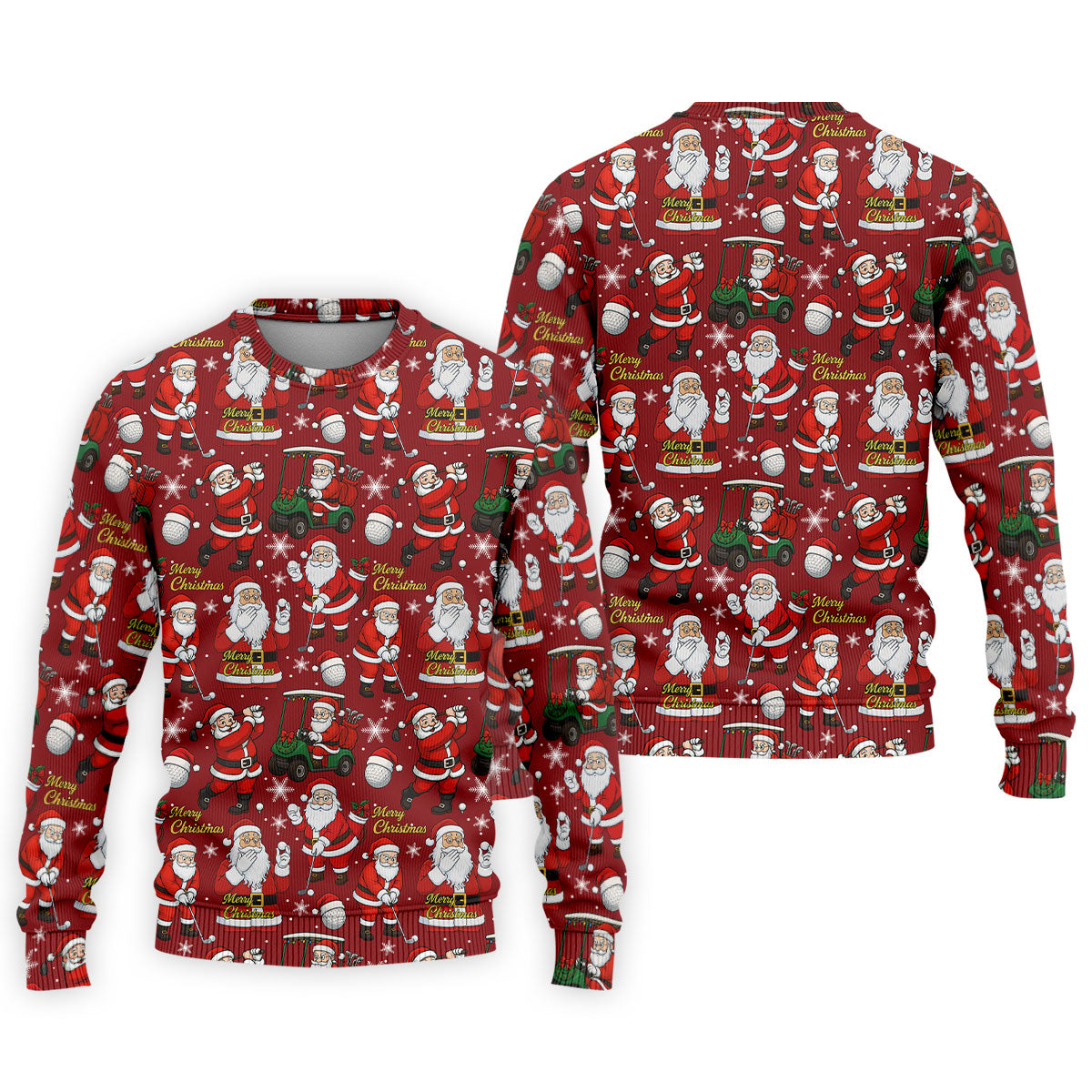 Funny Santa Golfing Christmas Polo Shirt Christmas Golf Shirt, Polo ShirtFor Men, Golf Gift For Men