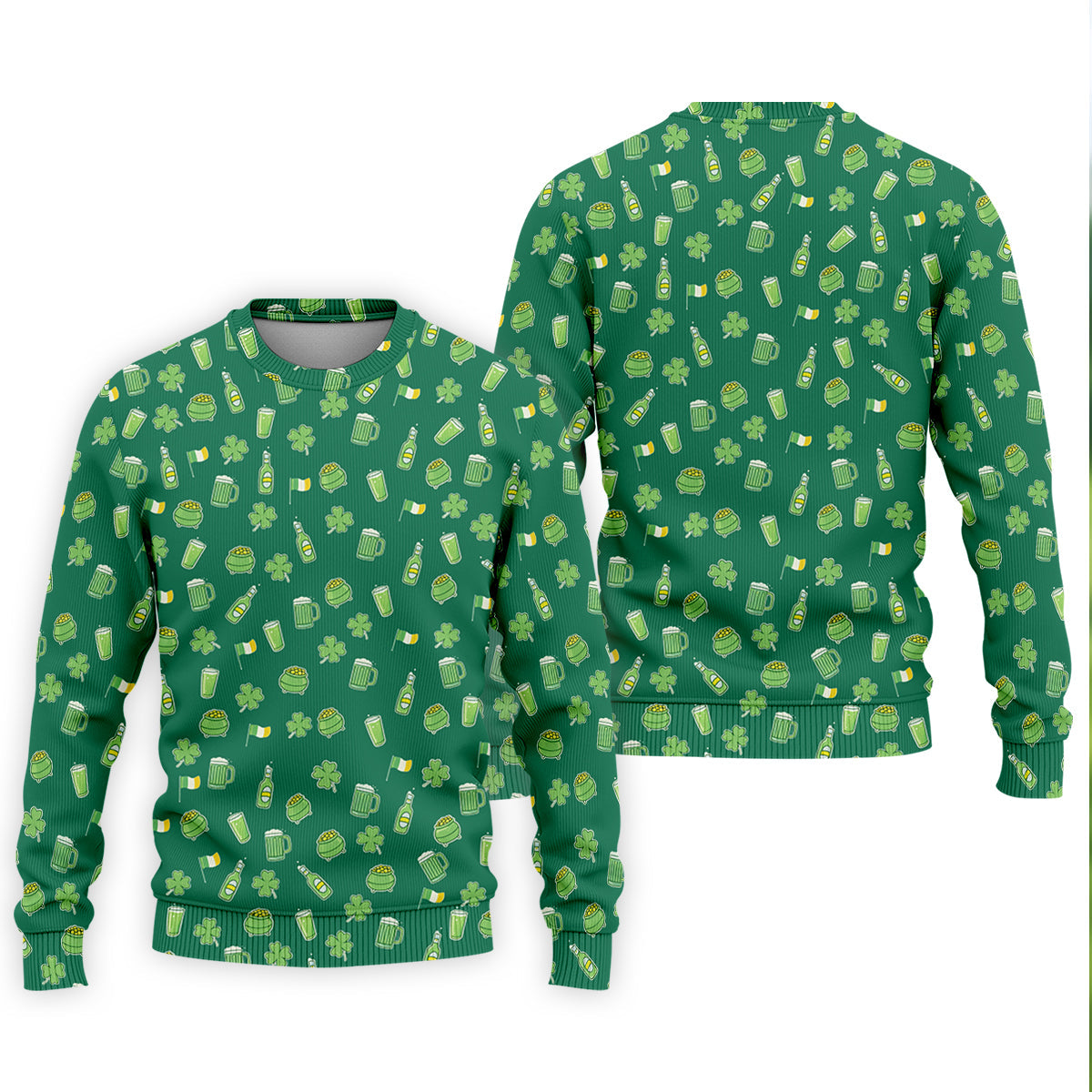 St Patrick's Day Beer Four Leaf Clovers Gold Pots Green Golf Shirt, Polo ShirtFor Men, Golf Shirts For Men