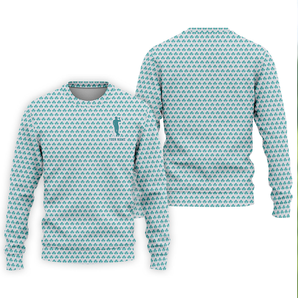 St Patrick's Day Shamrock Golf And Beer Blue And White Golf Shirt, Polo ShirtFor Men, Golf Shirts For Men