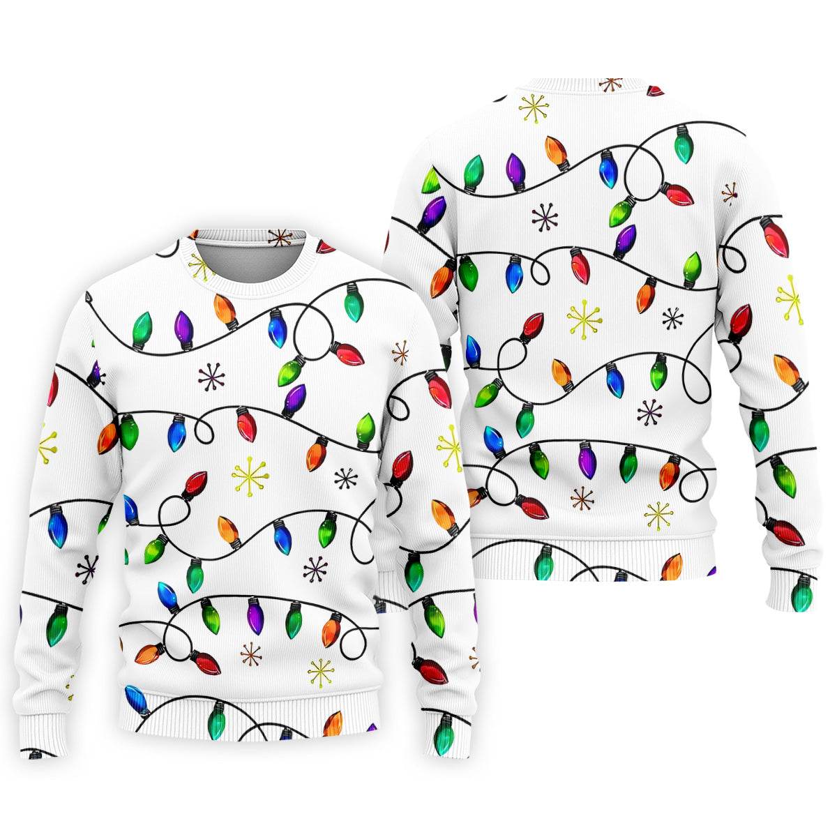 Christmas Light Print Fun Men's Golf Polos, Christmas Golf Shirt, Unique Gift For Golfer, Polo ShirtFor Men