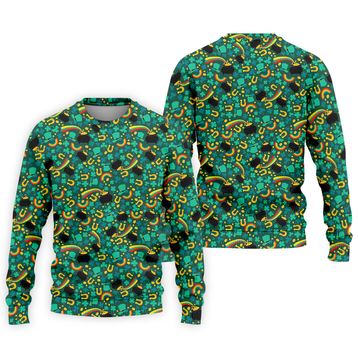 Shamrock Beer Lucky Four Leaf Clover St Patrick's Day Pot Of Gold Polo ShirtFor Men, Golf Gift For Men