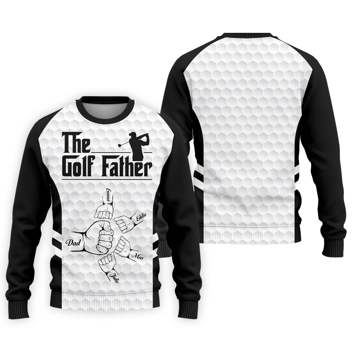 The Golf Father Golf Ball Pattern Golf Tops For Men, Golf Shirt For Dad, Father's Day Golf Gift