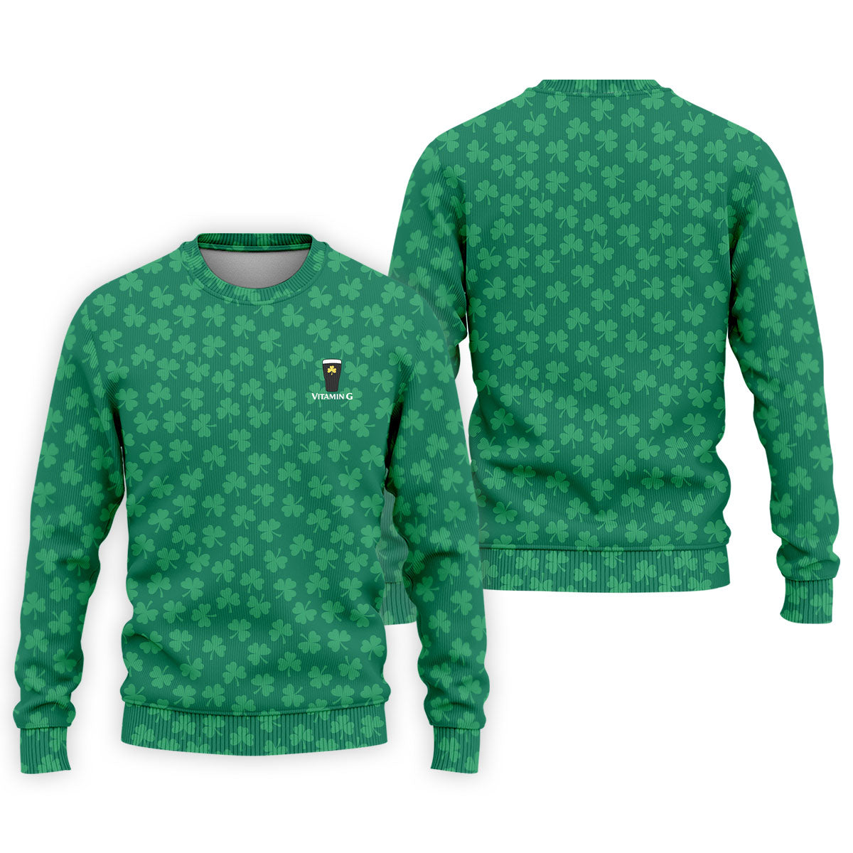 Vitamin G Shamrock Pattern Golf And Beer Green Golf Shirt, St Patrick's Day Golf Shirt, Polo ShirtFor Men