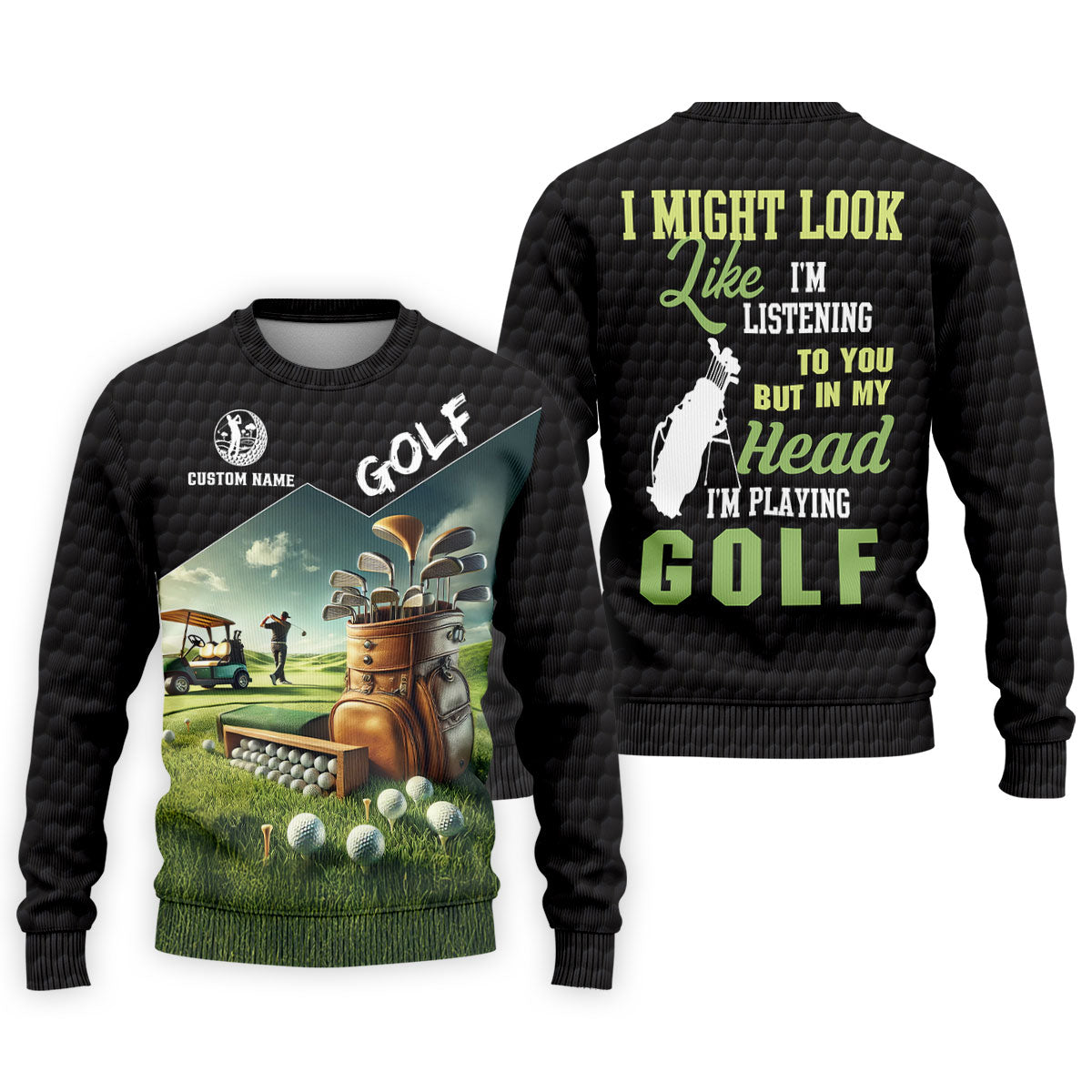 In My Head I'm Playing Golf Funny Golf Shirt, Custom Golf Shirts, Golf Shirts For Men