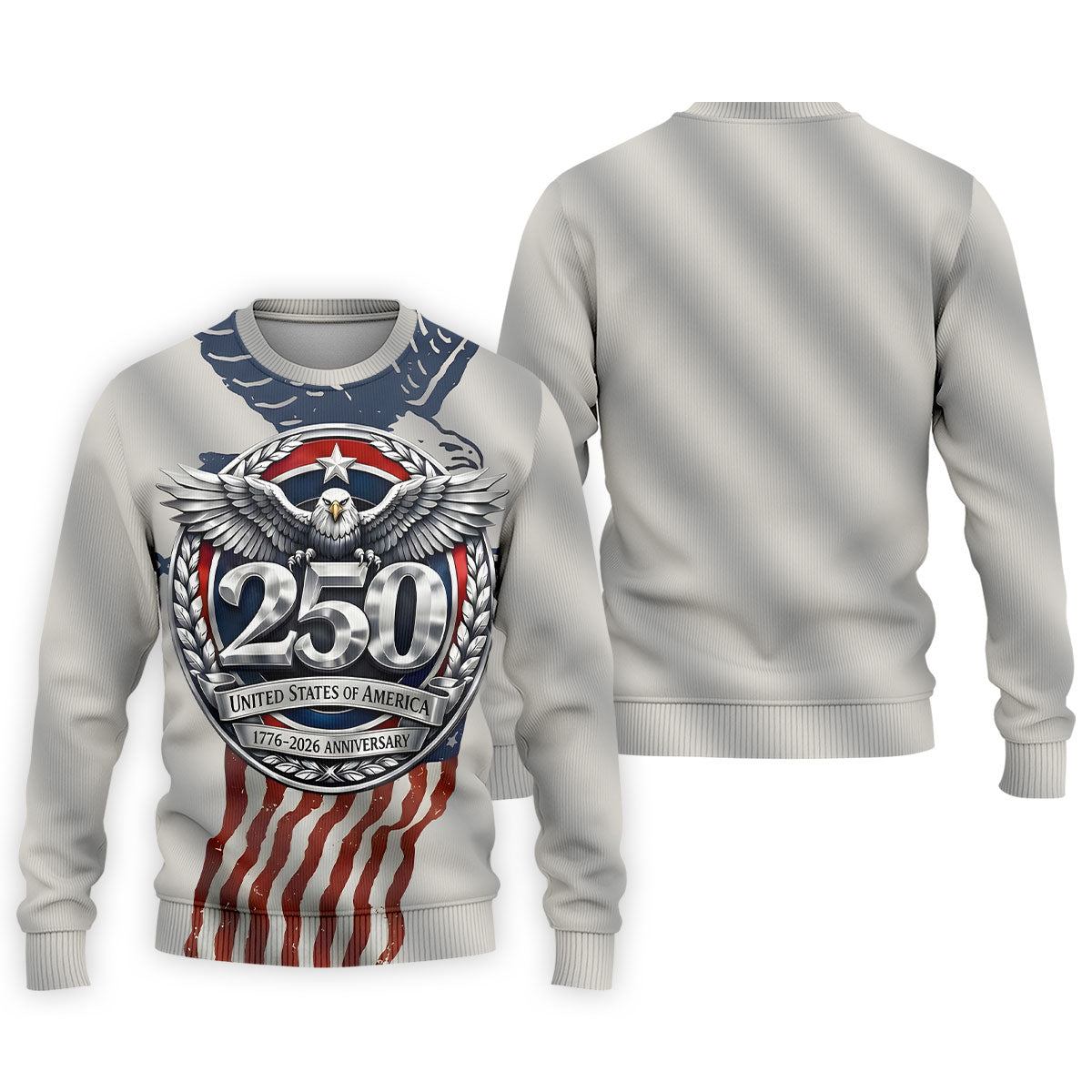 250 US 1776-2026 Anniversary Silver Print Golf Tops For Men, Patriotic 4th Of July Golf Shirts For Men