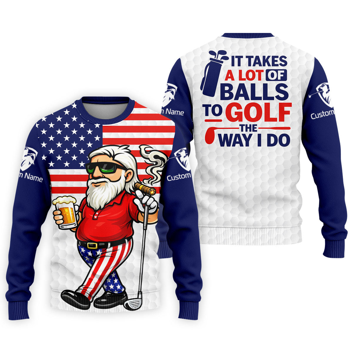 It Takes A Lot Of Ball To Golf The Way I Do Patriotic Man 4th Of July Golf Shirt, 250 Years Polo Shirt Men